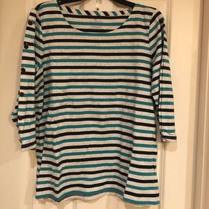 Talbots Striped 3/4 sleeve top